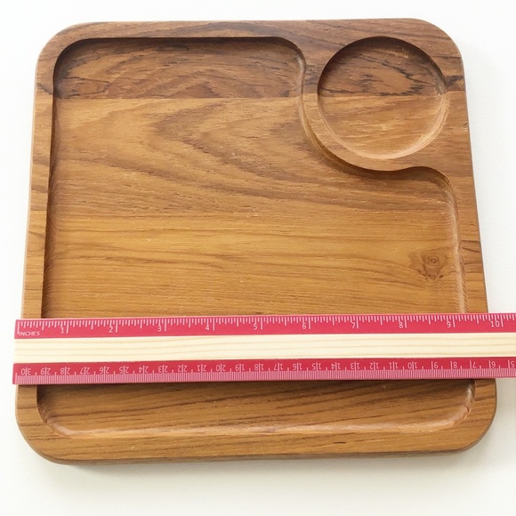 Dolphin Teak 2 Section Cheese Board Serving Tray - Picture 7 of 8